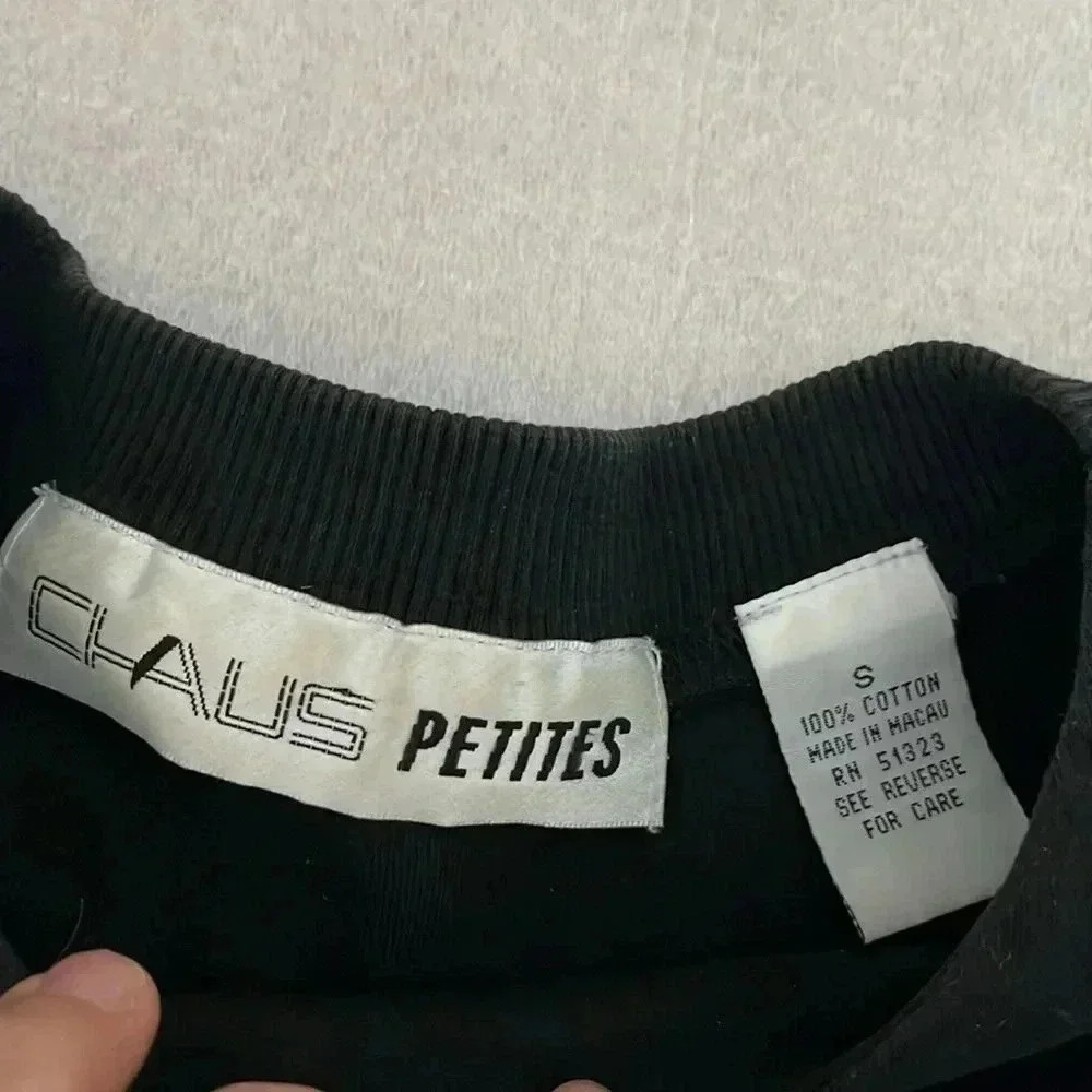 ❤️2/$40❤️[S]Vintage Chaus Petites WMN Black Pullover Sweater Diamond Sequins - Picture 5 of 5